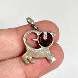 Baltic Cognac Amber Round Cabochon Cat Pendant AMB349