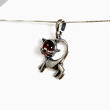 Baltic Cognac Amber Round Cabochon Cat Pendant AMB349