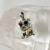 Baltic Cognac Amber Round Cabochon Dog Pendant AMB351