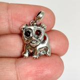 Baltic Cognac Amber Round Cabochon Dog Pendant AMB351