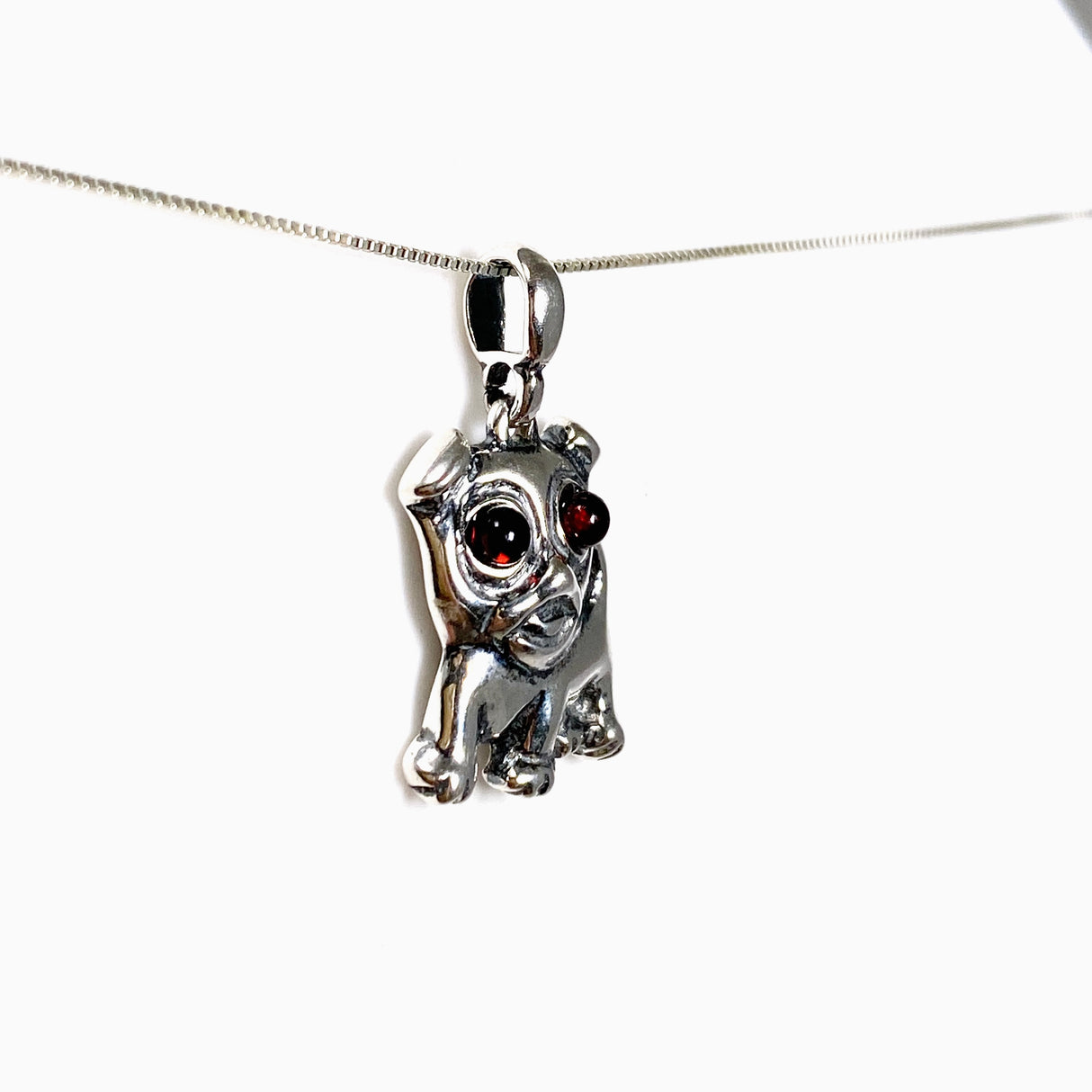 Baltic Cognac Amber Round Cabochon Dog Pendant AMB351