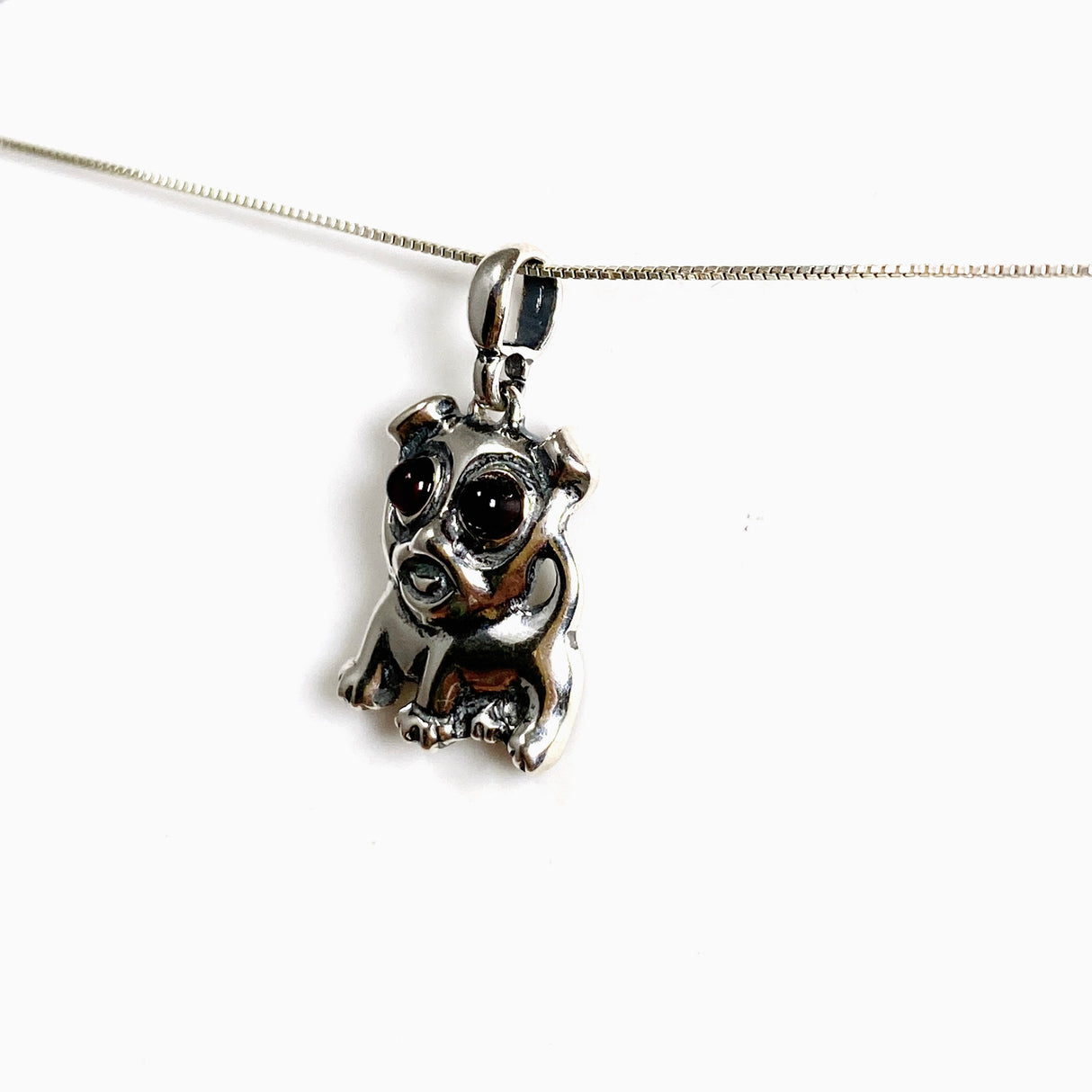 Baltic Cognac Amber Round Cabochon Dog Pendant AMB351