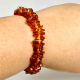 Baltic Cognac Amber Small  Chip Beaded Bracelet AMB330