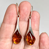 Baltic Cognac Amber Teardrop Cabochon Drop Earrings AMB320