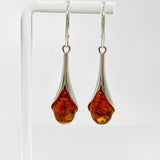 Baltic Cognac Amber Teardrop Cabochon Drop Earrings AMB320