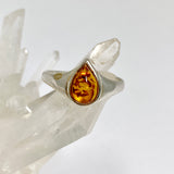 Baltic Cognac Amber Teardrop Cabochon Ring Size 9.75 AMB321