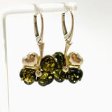 Baltic Green Amber Clover Earrings AMB300