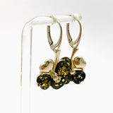 Baltic Green Amber Clover Earrings AMB300