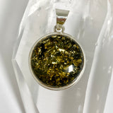 Baltic Green Amber Round Cabochon Pendant AMB361