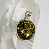 Baltic Green Amber Round Cabochon Pendant AMB361