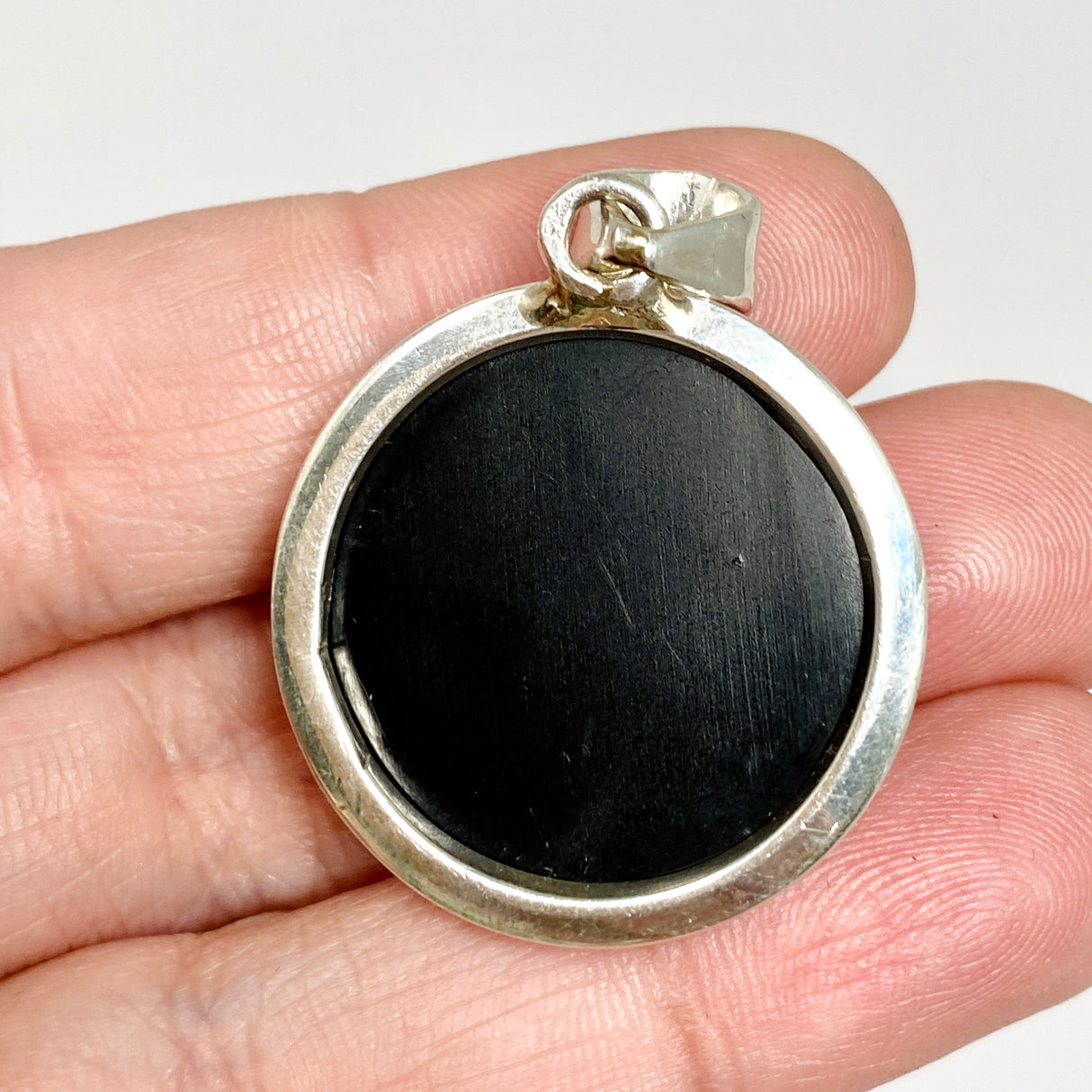 Baltic Green Amber Round Cabochon Pendant AMB361