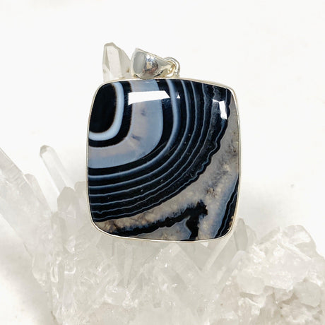 Banded Agate Square Pendant KPGJ4354 - Nature's Magick