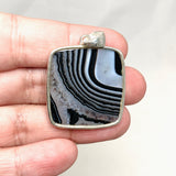 Banded Agate Square Pendant KPGJ4354 - Nature's Magick