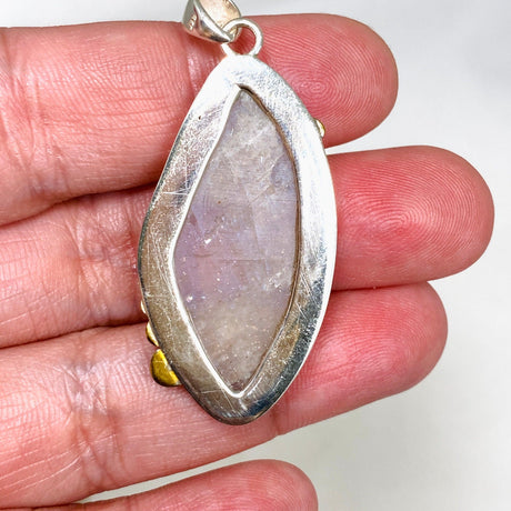 Belomorite (Sunstone with Moonstone "Eclipse" Stone) Freeform Pendant with brass accents KPGJ4235 - Nature's Magick