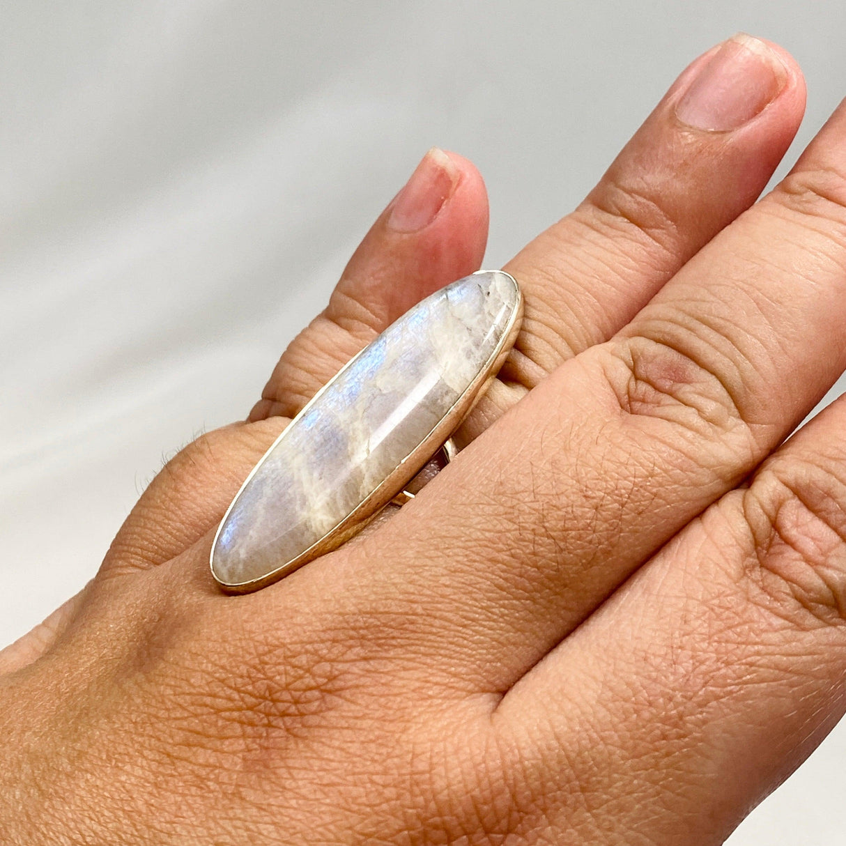 Belomorite (Sunstone with Moonstone "Eclipse" Stone) Oblong Ring Size 11 KRGJ2810 - Nature's Magick