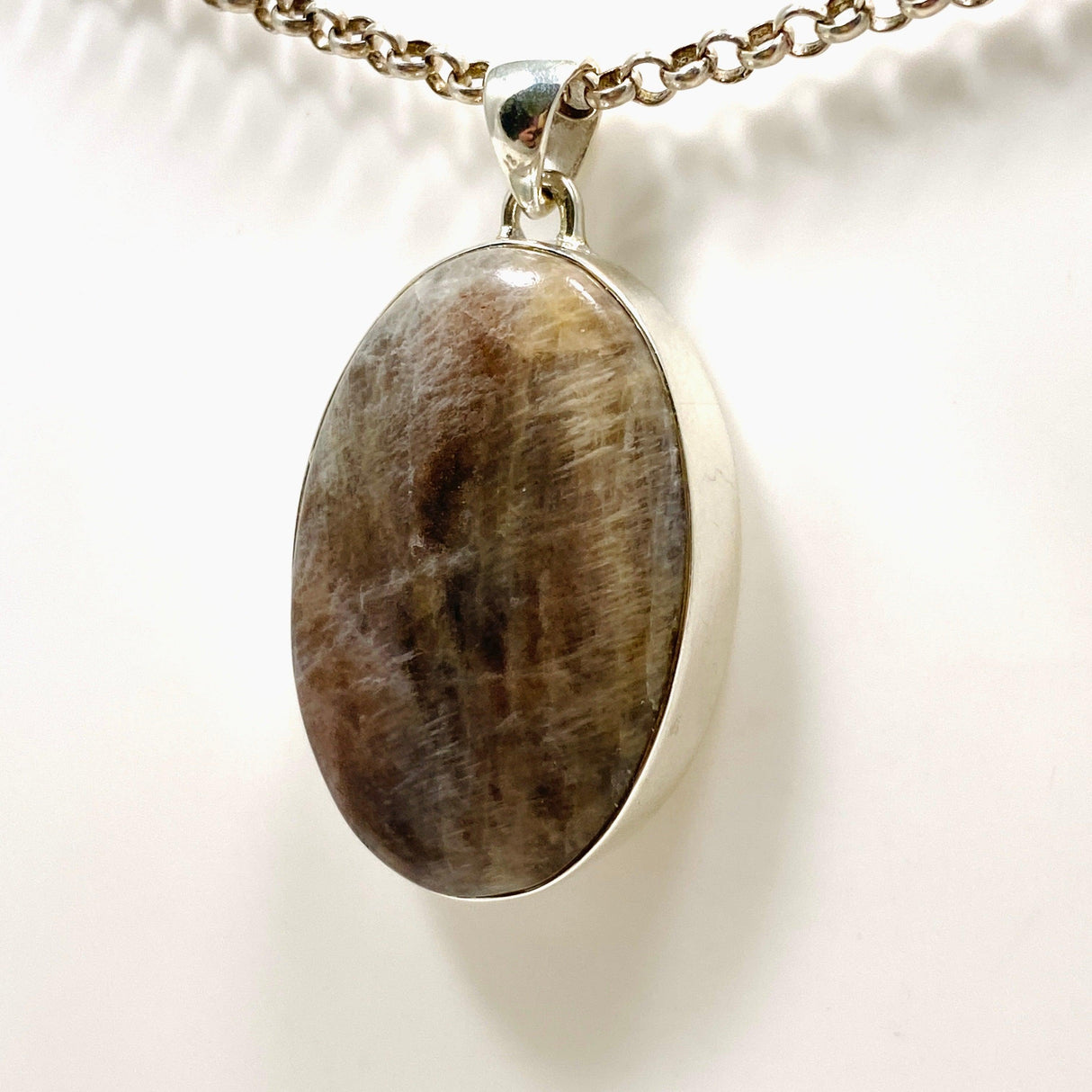 Belomorite (Sunstone with Moonstone "Eclipse" Stone) Oval Pendant KPGJ4219 - Nature's Magick