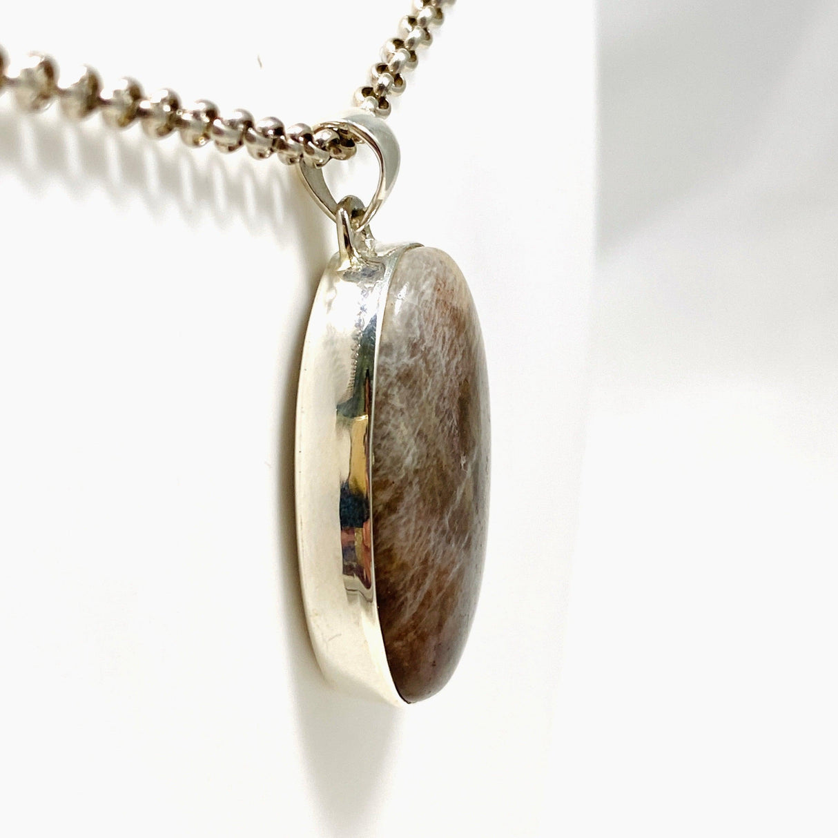 Belomorite (Sunstone with Moonstone "Eclipse" Stone) Oval Pendant KPGJ4219 - Nature's Magick