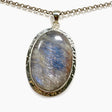 Belomorite (Sunstone with Moonstone "Eclipse" Stone) Oval Pendant with Hammered Setting KPGJ4223 - Nature's Magick