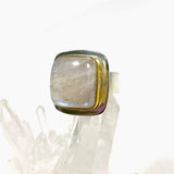 Belomorite (Sunstone with Moonstone "Eclipse" Stone) Square Ring Size 8 KRGJ2804 - Nature's Magick