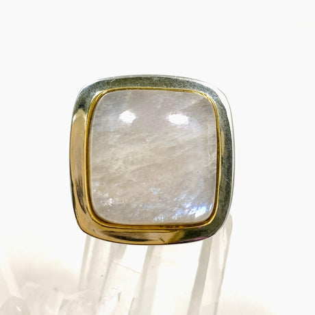 Belomorite (Sunstone with Moonstone "Eclipse" Stone) Square Ring Size 8 KRGJ2804 - Nature's Magick