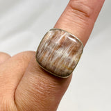 Belomorite (Sunstone with Moonstone "Eclipse" Stone) Square Ring Size 9 KRGJ3131 - Nature's Magick