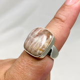 Belomorite (Sunstone with Moonstone "Eclipse" Stone) Square Ring Size 9 KRGJ3131 - Nature's Magick