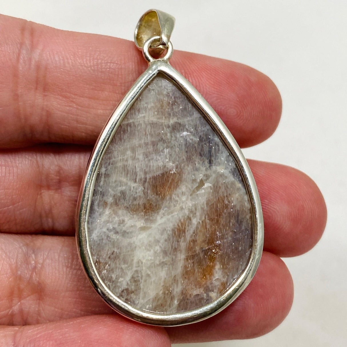 Belomorite (Sunstone with Moonstone "Eclipse" Stone) Teardrop Pendant KPGJ3586 - Nature's Magick