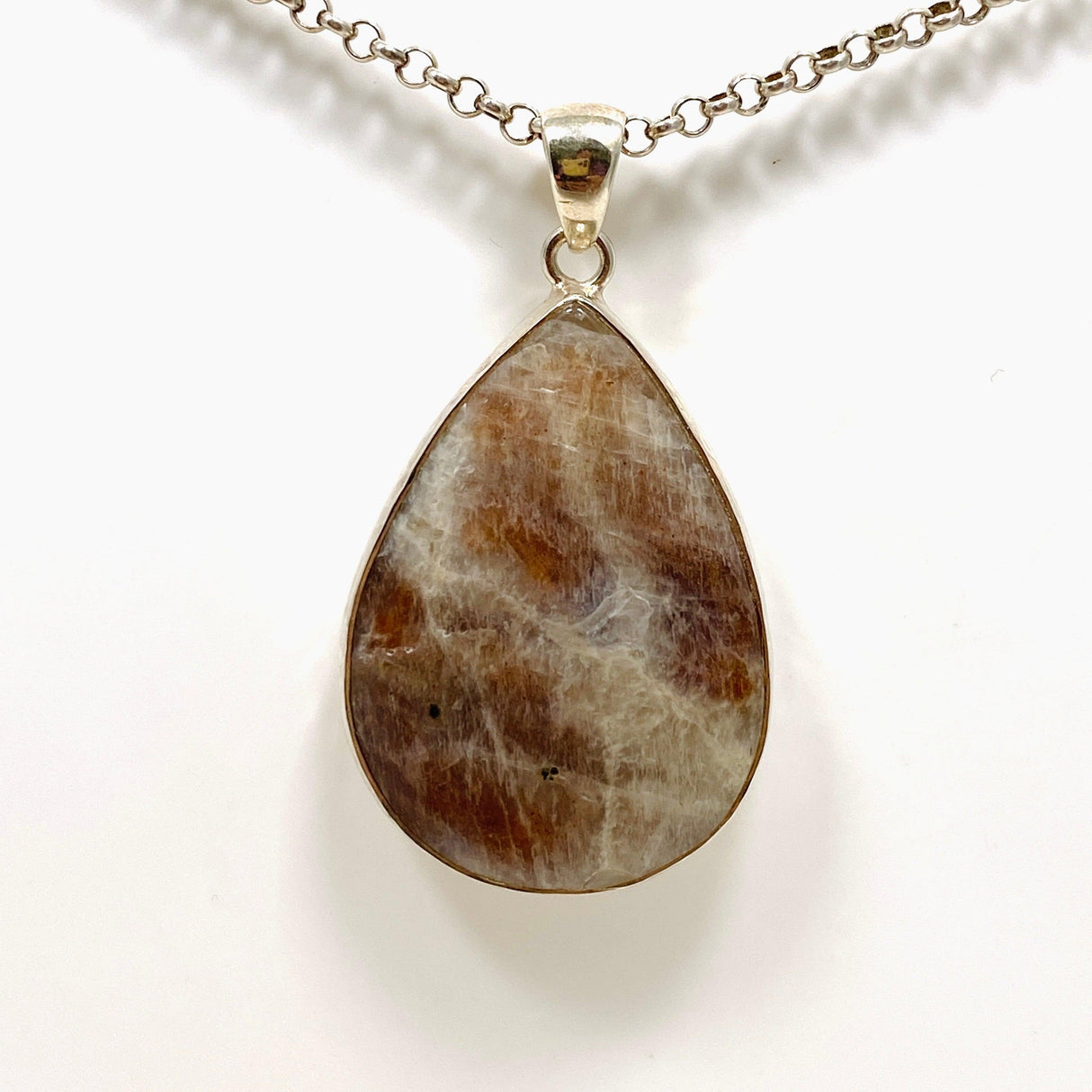 Belomorite (Sunstone with Moonstone "Eclipse" Stone) Teardrop Pendant KPGJ3586 - Nature's Magick