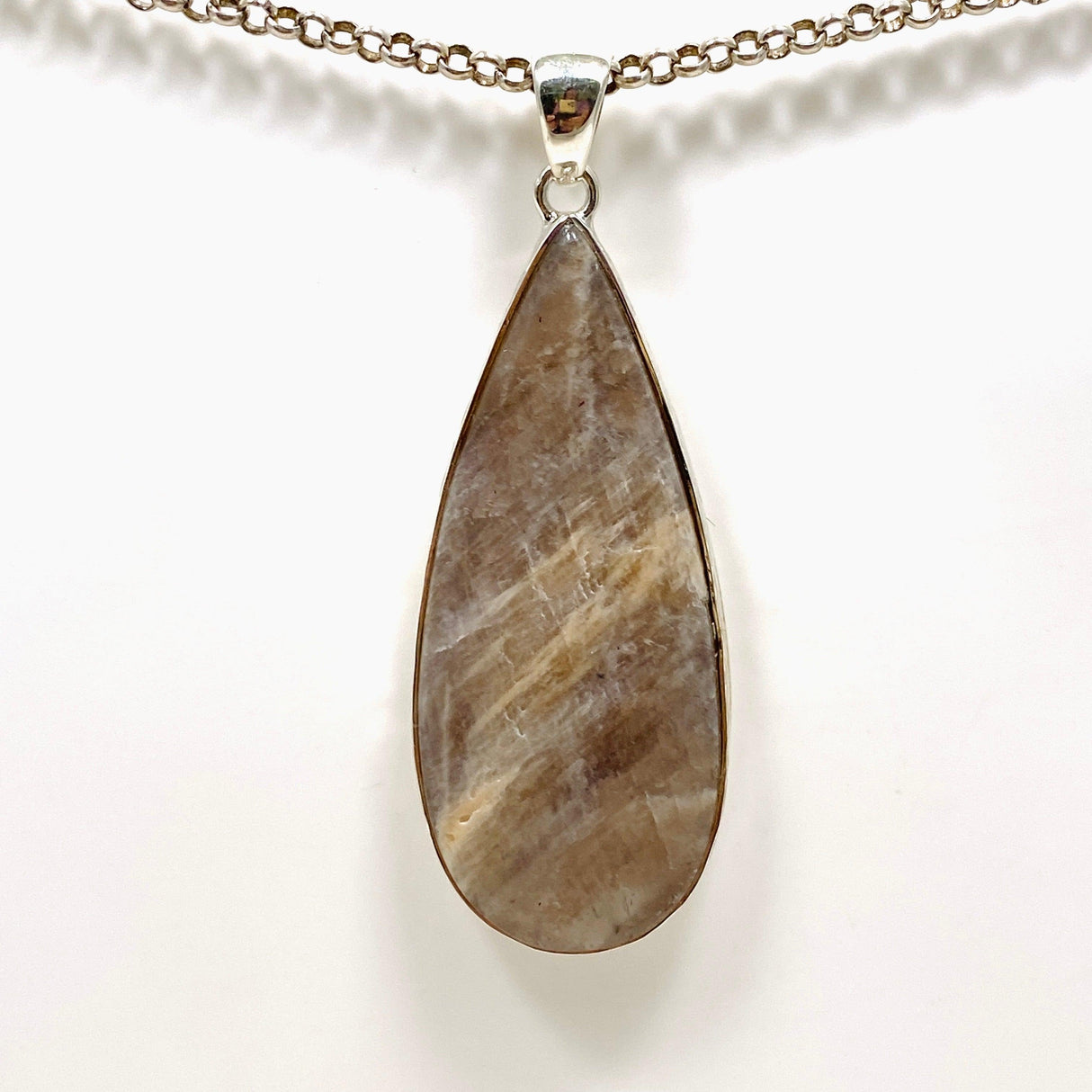 Belomorite (Sunstone with Moonstone "Eclipse" Stone) Teardrop Pendant with hammered setting KPGJ4214 - Nature's Magick