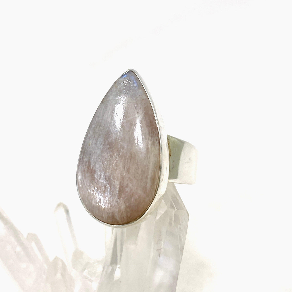 Belomorite (Sunstone with Moonstone "Eclipse" Stone) Teardrop Ring Size 8 KRGJ2808 - Nature's Magick