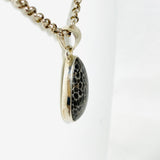 Black Fossilated Coral teardrop pendant KPGJ3127 - Nature's Magick