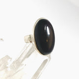 Black Obsidian Oval Cabochon Ring Size 7 PRGJ1034