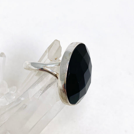 Black Onyx Faceted Oval Ring s.10 KRGJ2986 - Nature's Magick