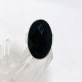 Black Onyx Faceted Oval Ring s.8 KRGJ2988 - Nature's Magick