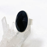 Black Onyx Faceted Oval Ring s.8 KRGJ2988 - Nature's Magick