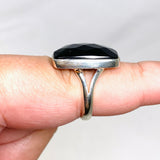 Black Onyx Faceted Rectangular Ring s.8 KRGJ2992 - Nature's Magick