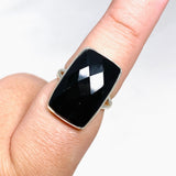Black Onyx Faceted Rectangular Ring s.9 KRGJ2993 - Nature's Magick