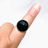 Black Onyx Faceted Round Ring s.9 KRGJ2989 - Nature's Magick