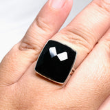 Black Onyx Faceted Square Ring s.11 KRGJ2991 - Nature's Magick