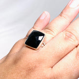 Black Onyx Faceted Square Ring s.11 KRGJ2991 - Nature's Magick