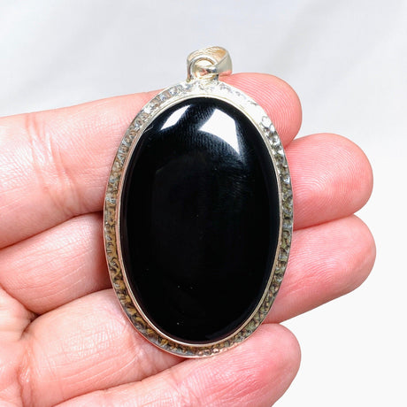 Black Onyx Oval Pendant KPGJ3977 - Nature's Magick