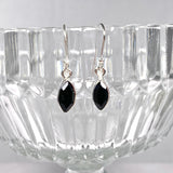 Black Onyx petite marquise faceted earrings R2363-BOM - Nature's Magick