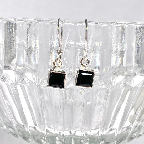 Black Onyx petite square faceted earrings R2363-BOS - Nature's Magick