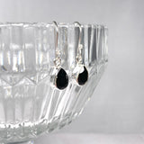 Black Onyx petite teardrop faceted earrings R2363-BOD - Nature's Magick