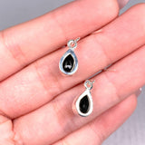 Black Onyx petite teardrop faceted earrings R2363-BOD - Nature's Magick