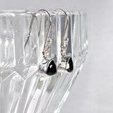 Black Onyx petite triangular faceted earrings R2363-BOT - Nature's Magick