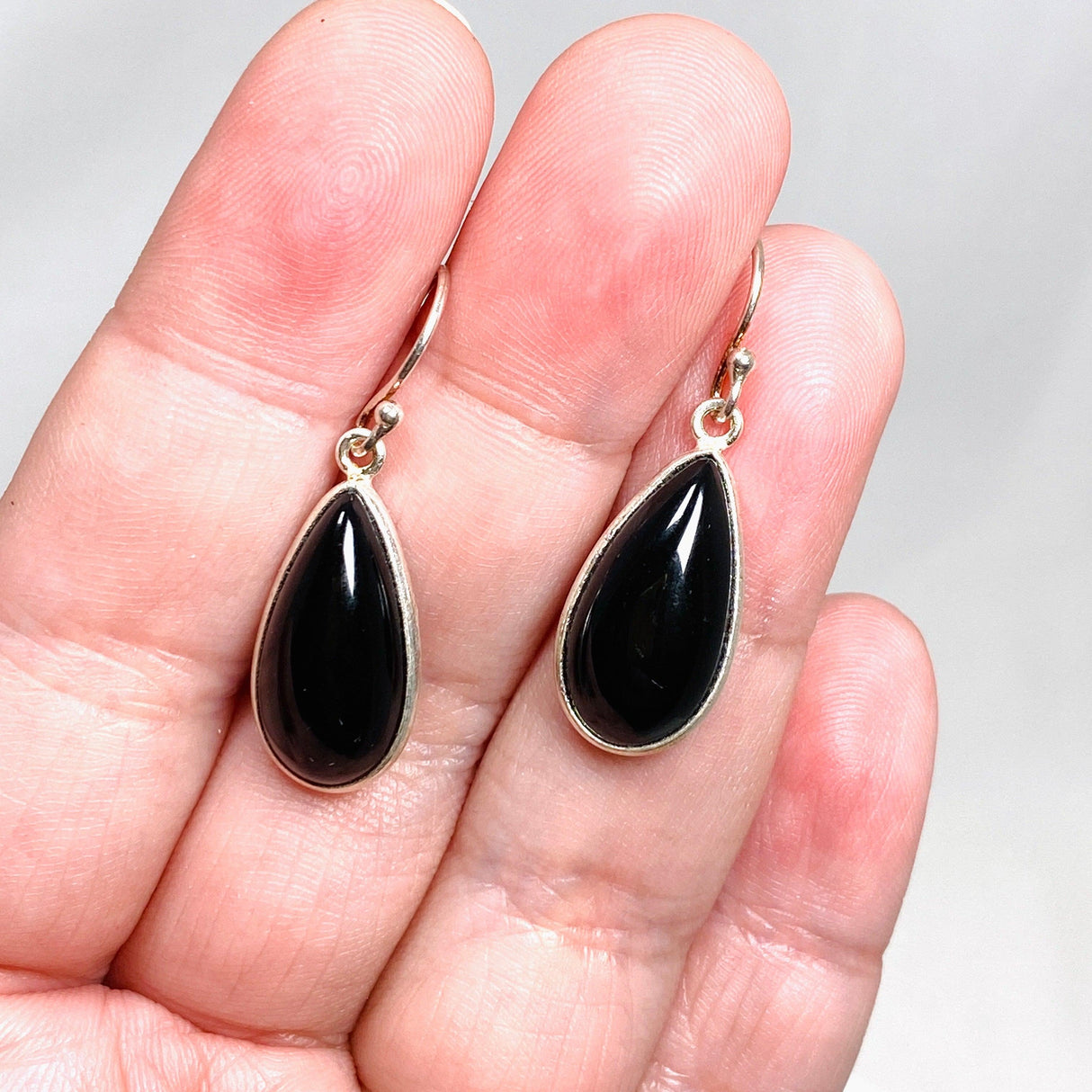 Black Onyx Teardrop Earrings KEGJ1381 - Nature's Magick