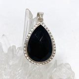 Black Onyx Teardrop Faceted Pendant KPGJ3971 - Nature's Magick