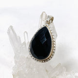 Black Onyx Teardrop Faceted Pendant KPGJ3971 - Nature's Magick