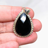 Black Onyx Teardrop Faceted Pendant KPGJ3971 - Nature's Magick